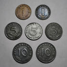 Allemagne 1, 5, 10 Reichspfennig Junk Lot 1939, 1940, 1941, 1942, 1943