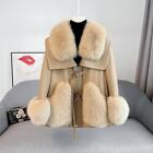 Whole Skin Fox Fur Coat Women Genuine Leather Sheepskin Duck Down Real Fur Coat