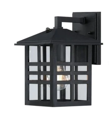 Westinghouse 61231 Caliste 10.5" Black Outdoor Wall Light Fixture w/Photoeye - Image 1 of 2