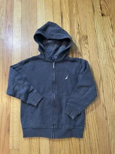 Nautica Full Zip Hoodie Hooded Sweatshirt Youth Kids Boys Size Small 8 - Gray - Picture 1 of 4