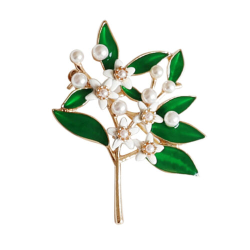  1pc Alloy Gardenia Brooch Imitation Pearl Inlaid Exquisite Lapel Pin Corsage
