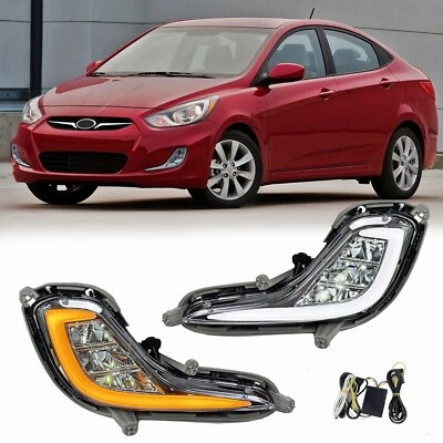 DRL para Hyundai Accent 2012-2017 LED parachoques delantero antiniebla luz intermitente Foto 1 de 4
