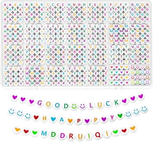 1400Pcs Letter Beads Alphabet Round Beads For Making Bracelets Jewelry 28 Styles - Picture 1 of 8