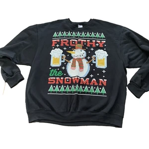 Frothy the Snowman Ugly Christmas Sweater Sweatshirt by Jerzees Gr. 2XL Unisex - Bild 1 von 5