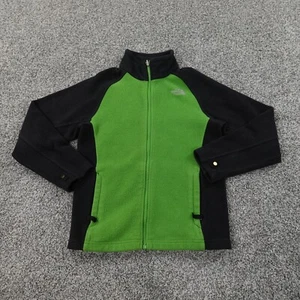 North Face Jacket Boys M Green Black Fleece Zip Sweater Coat Youth Boys Outdoor - Picture 1 of 14
