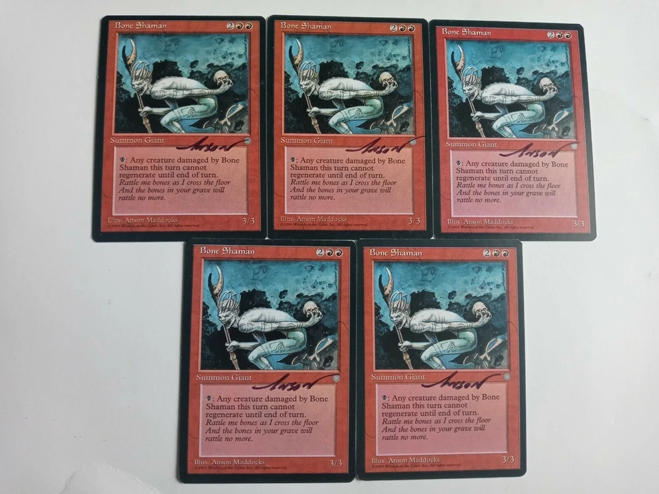 Bone shaman X1  Ice Age Ed Signed by Anson Maddocks  MTG - Image 1 of 3