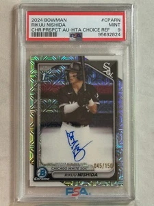 2024 Bowman Chrome Choice Refractor Rikuu Nishida Rookie Auto RC 1st /150 PSA 9 - Picture 1 of 2
