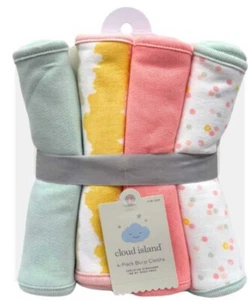 Baby Burp Cloth Pack Of 4 For Newborn Boys and Girls Bibs Cloud Island - Picture 1 of 3