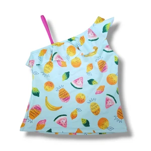 Lands End Girls 10 Tankini Swim Top Watercolor Fruit - Picture 1 of 4