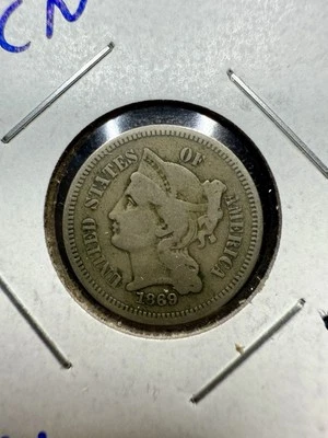 1869 3¢ Nickel • Historic U.S. Coin • Circulated with Clear Detail - Image 1 of 4