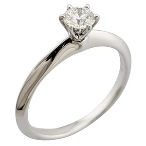 TIFFANY&Co. Ring US 5 1/8 EU50 Pt950Platinum diamond 0.29ct Solitaire used - Picture 1 of 9