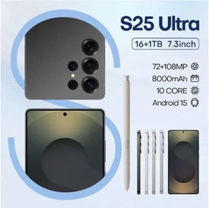 New S25 Ultra 5G Smartphone 7.3" Factory Unlocked Android Cellphones Dual SIM - Zdjęcie 1 z 33