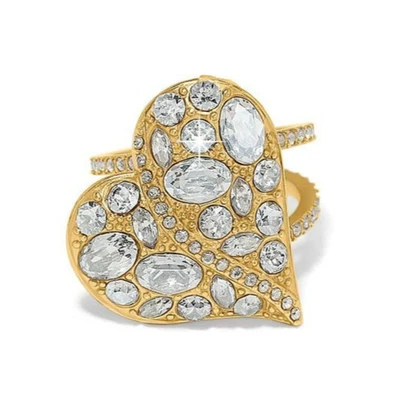 Anillo Brighton💎 TRUST YOUR JOURNEY Cristal Dorado Talla 7 Etiquetas TOTALMENTE NUEVO  Foto 1 de 4