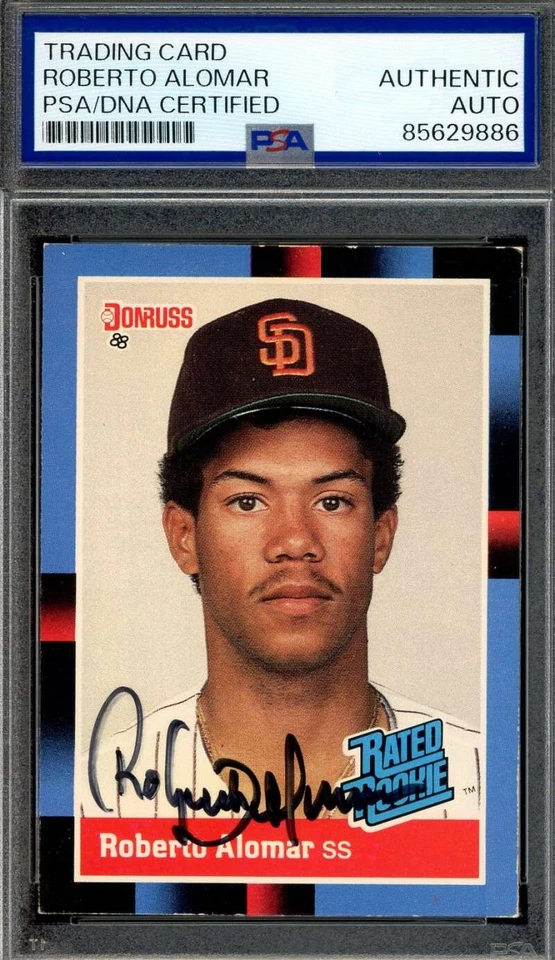 Autógrafo de novato Donruss 1988 firmado por ADN de Roberto Alomar PSA Foto 1 de 1