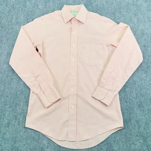 Camisa Brooks Brothers Milano Para Hombre 14.5-33 Naranja Rayas Algodón Supima Americano - Imagen 1 de 11