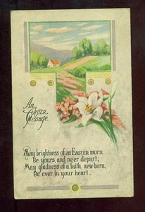 EINE OSTERBOTSCHAFT Land Szene Vintage Postkarte - Bild 1 von 1