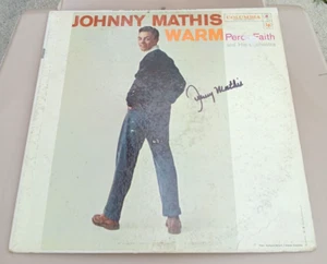 JOHNNY MATHIS MUSIC POP SIGNED WARM PERCY FAITH AND HIS ORCHESTRA VINYL ALBUM - Picture 1 of 2