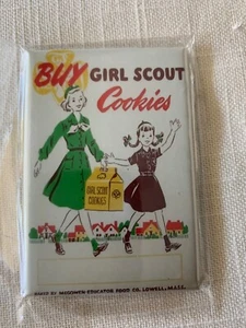 VERY RARE 1960 Buy Girl Scout Cookies Magnet Megowen-Educator/ESTATE - Picture 1 of 2