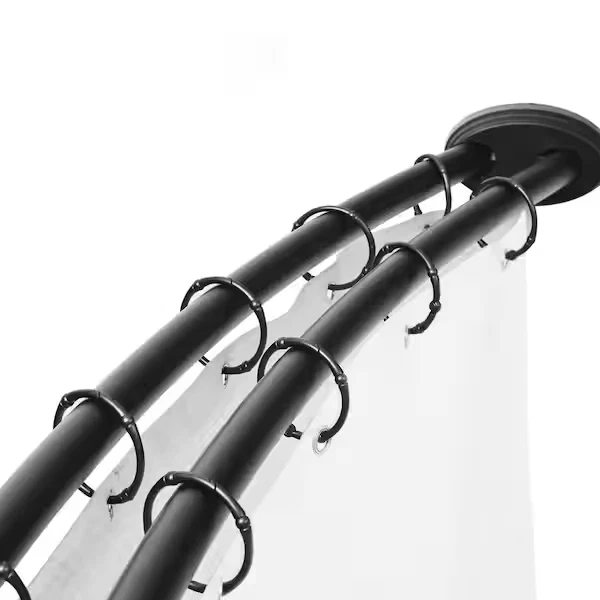 Utopia Alley 72 in. Rustproof Wall Mounted Aluminum Double Curved Shower Curtain