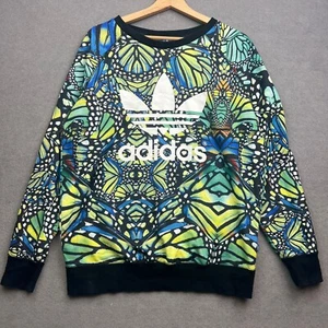 ADIDAS FARM RIO Sweatshirt UK 14 M BUTTERFLY Originals AOP Floral Trefoil Trippy - Picture 1 of 11