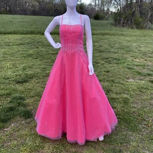 Studio 17 #2204 Sz 16 Pink Beaded Sleeveless Backless Gown Barbie Core Princess - Picture 1 of 23