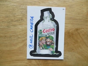 2005 WACKY PACKAGES ANS2 2ND SERIES CASTRO MOTOR OIL CARD SIGNED NEIL CAMERA,COA - Picture 1 of 2