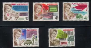 POSTAL SERVICE, MAIL DELIVERY = full set of 5 RUSSIA 1977 Sc 4619-4623 MNH - Foto 1 di 1