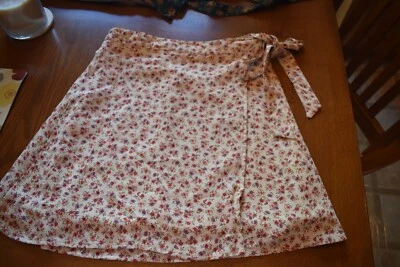 American Eagle Ivory, Pink & Purple Floral wrap skirt w/tie - Small - EUC - Image 1 of 2