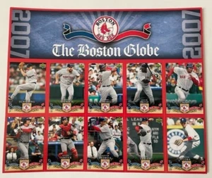 Boston Red Sox Cards Uncut Sheet Includes Curt Schilling Ortiz Boston Globe 2007 - Picture 1 of 2
