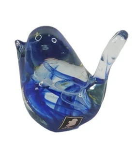 Vintage Kerry Glas Vogel blau gelb Kunst Glas Briefbeschwerer Figur Made Ireland - Bild 1 von 11