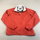 REI Womens Jacket Red Large Windbreaker Lightweight Hood Zip 0034