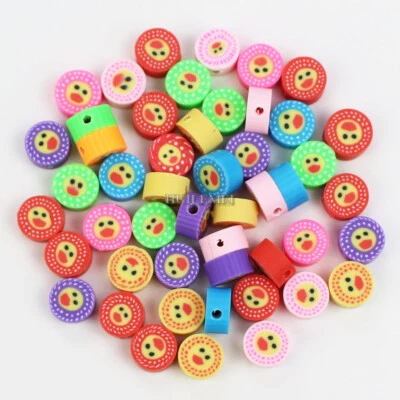 100pcs/lot 10mm Polymer Clay Small Yellow Duck Round Spacer Loose Beads - Image 1 of 2