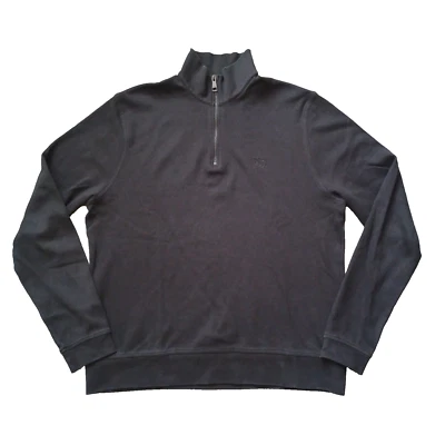 Suéter Burberry Brit 1/4 Cremallera Para Hombre Extra Grande Negro Logo Manga Larga Foto 1 de 4