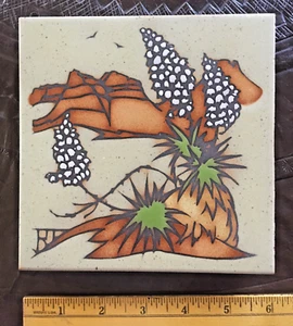 Cleo Teissedre Ceramic Tile Trivet Yucca Southwestern Desert Mesa 6” 1980 - 1999 - Picture 1 of 3