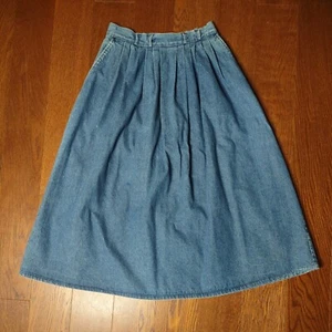 Vtg Avon Fashion Denim Maxi Skirt Size 9 10 A-Line Pleated Prairie Western - Picture 1 of 8