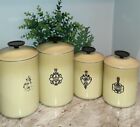 Vintage WEST BEND Metal 8 Piece Canister Set w/ Lids - Harvest Gold/Yellow USA