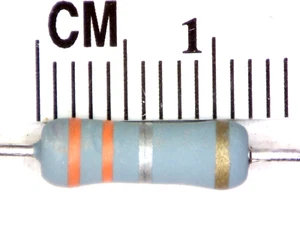 2 pcs 0.33 ohms 1W metal oxide resistors, MOX1CT52RR33J, by KOA - Picture 1 of 1