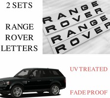 2 x GLOSS BLACK Range Rover Letters - L322 SPORT FRONT/REAR Evoque - RR2*