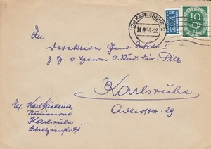 BRD - Mi 128 - EF - inkl.- Notopfer - Stempel 14.6.54 in Karlsruhe - Bild 1 von 1