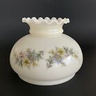 Vintage GWTW 7" Fitter Pastel Floral Hurricane Oil Or Electric Glass Lamp Shade