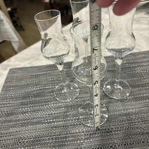 Grappa Glasses, Set of 4/ NEW Etched Signed LB On Base - Picture 1 of 5