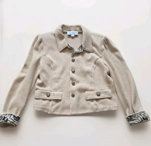 VTG St. John Collection by Marie Cream Yellow Knit Blazer Women's Size 10 EUC - Picture 1 of 7
