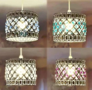 Moda Ceiling Litght Shade Pendant Round Chandelier Acrylic Beaded Home Office - Picture 1 of 35
