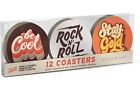 Molly & Rex Rock N Roll Messages Set 12 Coasters 4 Each of 3 Designs 