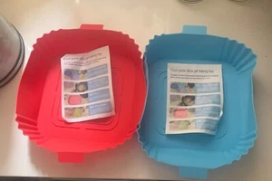 2 pz fodere per friggitrice ad aria cesti in silicone fodere stuoie antiaderenti forno stuoie da forno - Foto 1 di 4