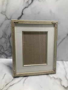 Vtg Ornate Photo/ Picture Frame With Glass 8” X 10” Matted 5 X 7” Silver Tone - Picture 1 of 5