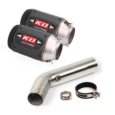 Exhaust Middle Link Pipe Muffler Tail Escape Slip For Suzuki GSXR600 GSXR750 - Image 1 of 4