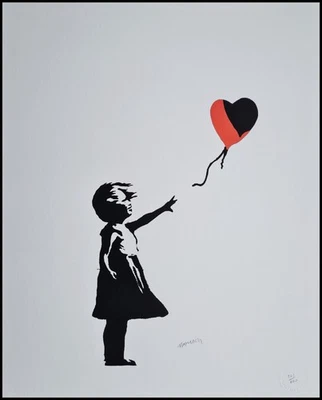 BANKSY *Girl with Balloon* 50 x 40 cm*Lithografie*Kunstdruck*limitiert # 201/600 - Bild 1 von 4