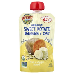 Organic Fruit + Veggie Puree, 6+ Months, Sweet Potato Banana + Oat, 3.5 oz (99 - Picture 1 of 2