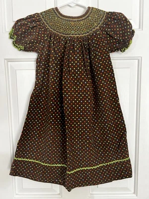 Vestido Anavini ajustado para niñas talla 4 marrón pana Foto 1 de 3